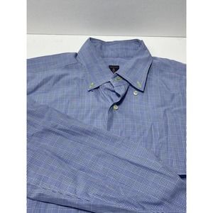Robert Talbott Estate Shirt‎ Men's Large Trim Fit Missing Button